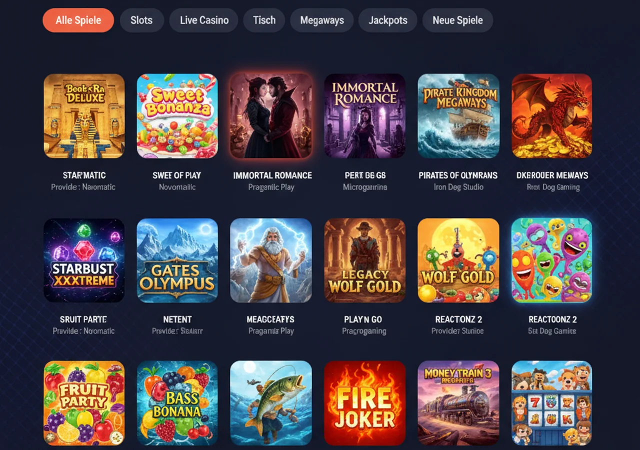 Spielangebot bei SlotWolf – SlotWolf